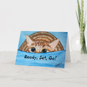 Cartão de Aniversário de Gato Divertido