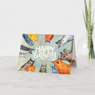 Cartão de Aniversário de Gato do beco