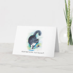 Cartão de aniversário de gato engraçado por dentro