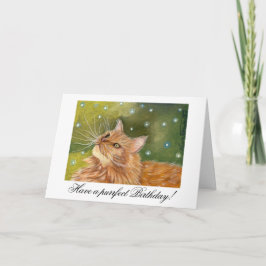 Cartão de Aniversário de Gato Gengibre