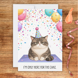 Cartão de Aniversário de Gato Gordo Sarcástico