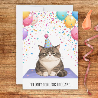 Cartão de Aniversário de Gato Gordo Sarcástico