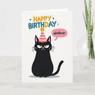 Cartão de Aniversário de Gato Impassível
