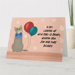 Cartão de Aniversário de Gato Joyful