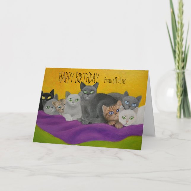 CARTÃO DE ANIVERSÁRIO DE GATO KITTY (Frente)