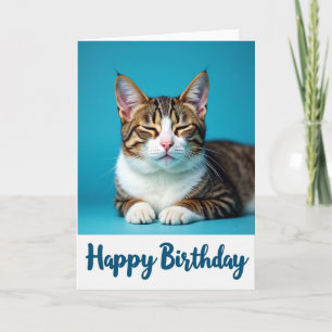 Cartão de Aniversário de Gato Listrado Pacífico
