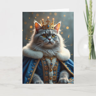 Cartão de Aniversário de Gato Real