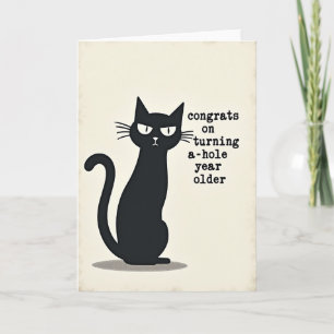 Cartão de Aniversário de Gato Sarcástico