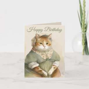 Cartão de Aniversário de Gato Vitoriano