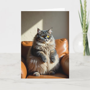 Cartão de Aniversário de Gatos Iluminados pelo Sol