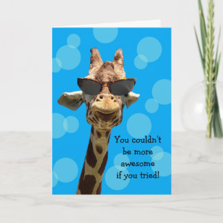 Cartão de Aniversário de Girafa Engraçado