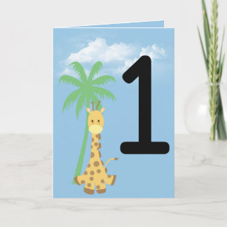 Cartão de aniversário de girafa personalizado para