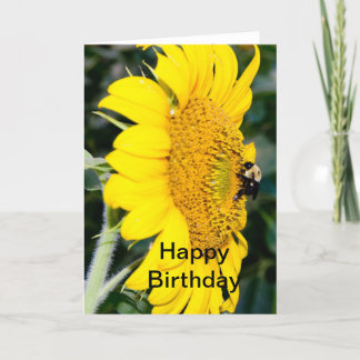 Cartão de Aniversário de Girassol