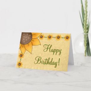 Cartão de Aniversário de Girassol