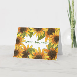 Cartão de Aniversário de Girassol