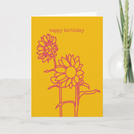Cartão de Aniversário de Girassol do Texas Selvage