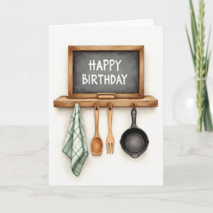 Cartão de Aniversário de Giz Rústico