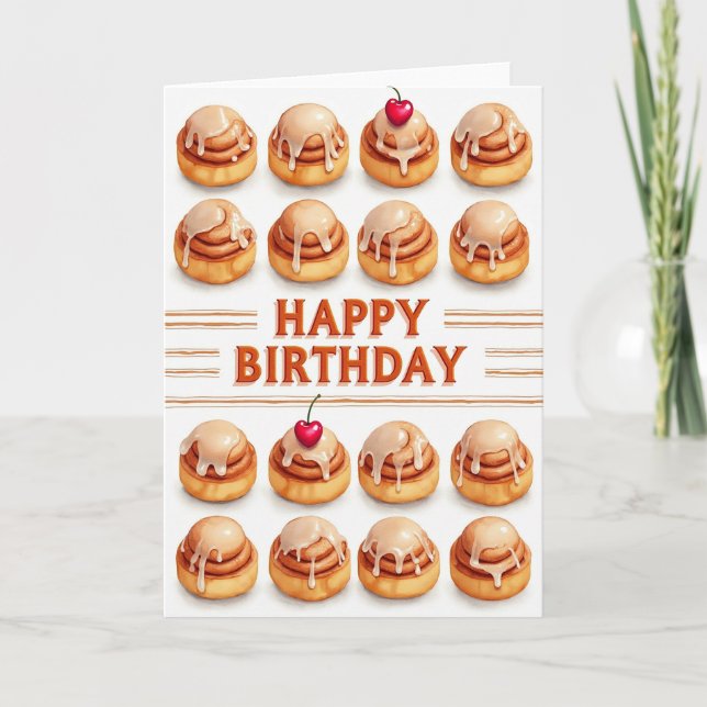 Cartão de Aniversário de Glacê Doce (Frente)