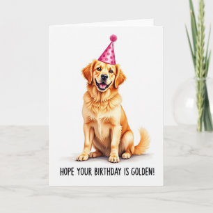 Cartão de Aniversário de Golden Retriever