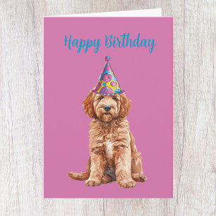 Cartão de Aniversário de Goldendoodle