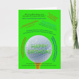 Cartão de aniversário de Golf Piada