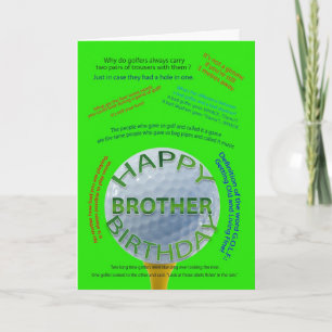Cartão de aniversário de Golf Piada para Irmão