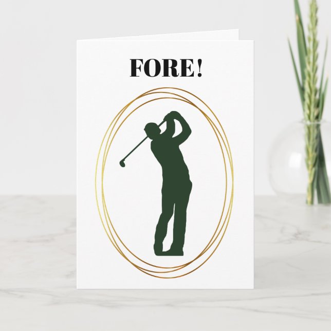 Cartão de aniversário de golfe engraçado para home (Frente)