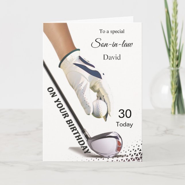 Cartão de aniversário de golfe personalizado (Frente)