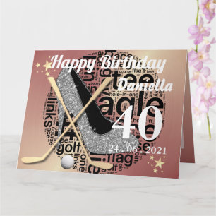 Cartão de aniversário de golfe personalizado em ro