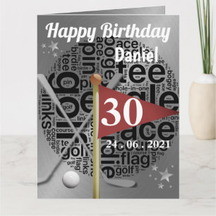 Cartão de aniversário de golfe personalizado para
