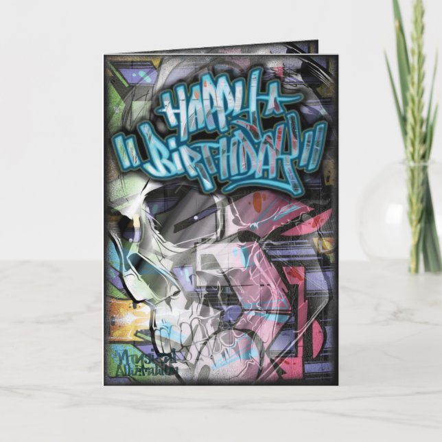 cartão de aniversário de grafite (Frente)