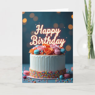 Cartão de Aniversário de Granulado Doce