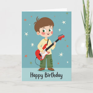 Cartão de Aniversário de Guitarra Alegre