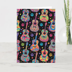 Cartão de Aniversário de Guitarras Psicodélicas