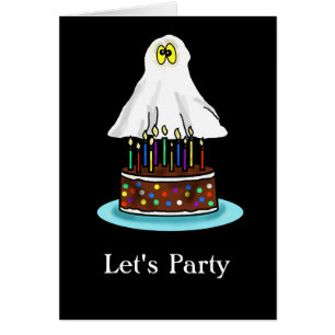 Cartão de aniversário de Halloween com Fantasma 