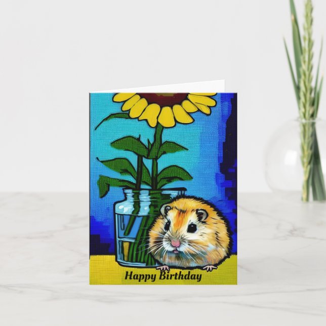 Cartão de Aniversário de Hamster Bonito (Frente)