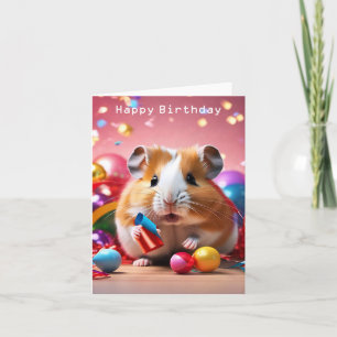 Cartão de Aniversário de Hamster Bonito