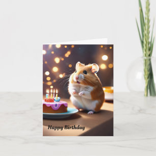 Cartão de Aniversário de Hamster Bonito