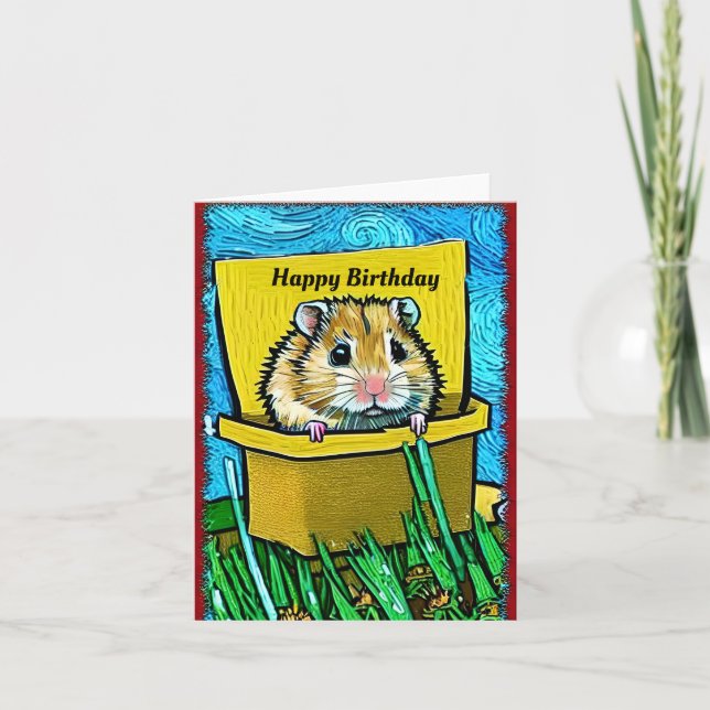 Cartão de Aniversário de Hamster Bonito (Frente)