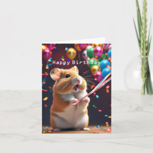 Cartão de Aniversário de Hamster Bonito