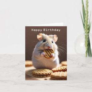 Cartão de Aniversário de Hamster Bonito