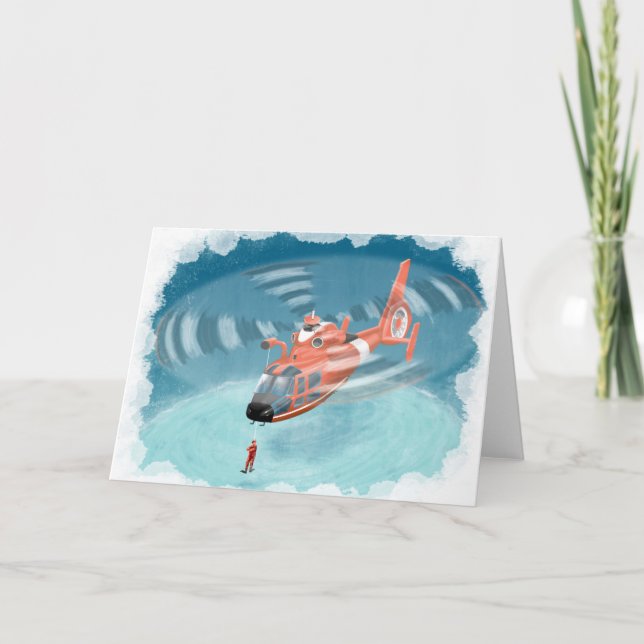 cartão de aniversário de helicóptero da guarda da  (Frente)