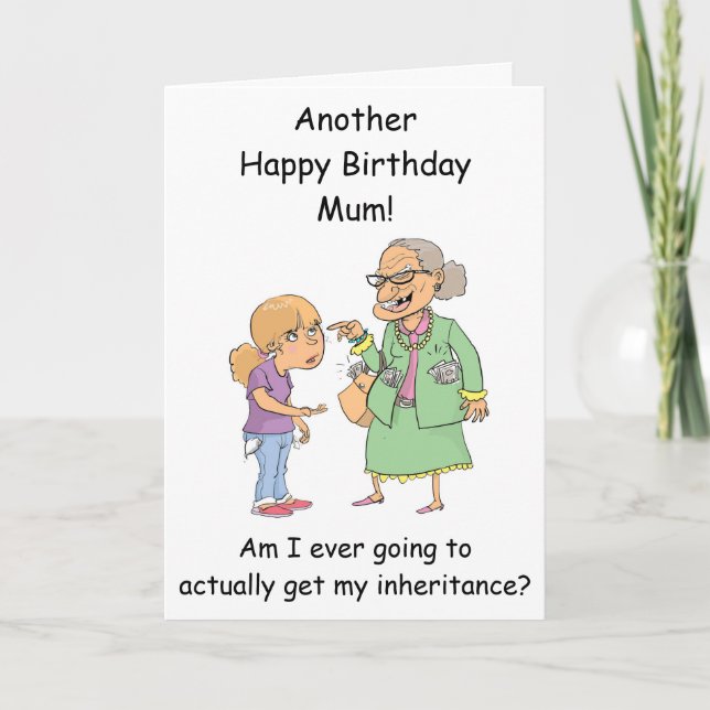 Cartão de aniversário de herança de mãe da filha e (Frente)