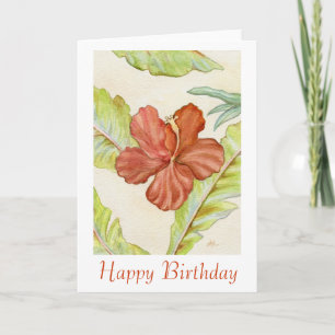 Cartão de aniversário de Hibiscus