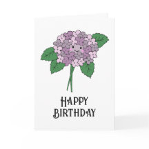 Cartão de Aniversário de Hortênsia Kawaii Desenhad