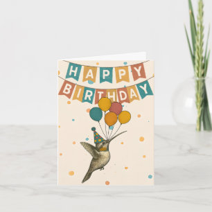 Cartão de Aniversário de Hummingbird - Pássaro de