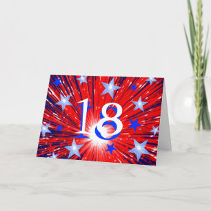 Cartão de aniversário de "Idade" Azul Vermelho A