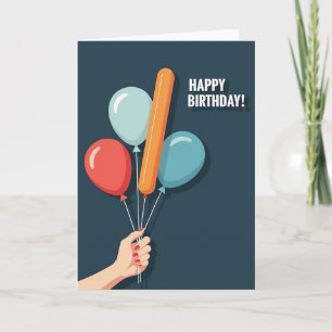 Cartão de Aniversário de Ilustração Moderna