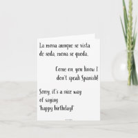 Cartão de aniversário de impressão pequeno 'não é,