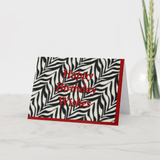 cartão de aniversário de impressão zebra - persona